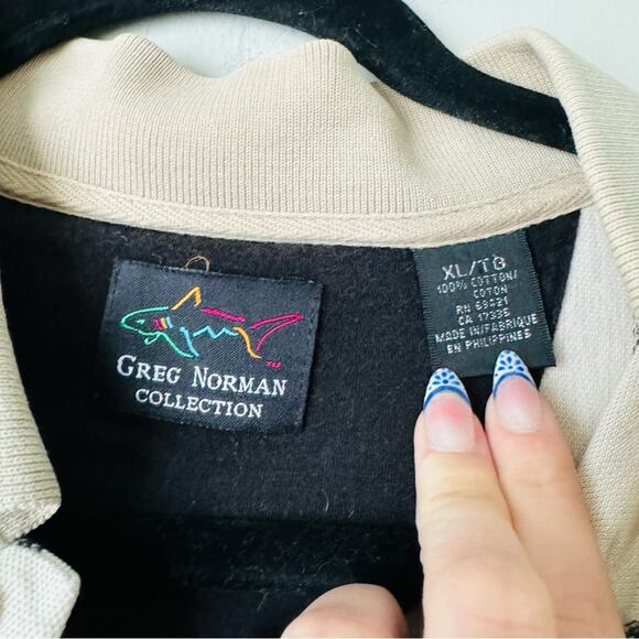 Greg Normal Collection Polo quarter button striped men’s XL - Picture 4 of 7